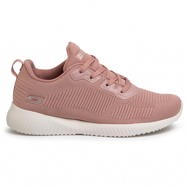 Womens Wide Fit Skechers Bobs Tough Talk-32504 Trainers - Blush