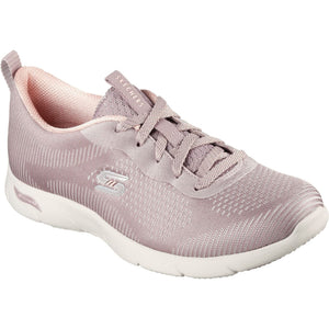 Women's Wide Fit Skechers 104390 Arch Fit Refine Classy Doll Trainers - Dark Taupe