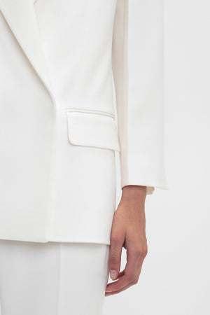 Exclusive Double Breasted Tuxedo Jacket In Ivory