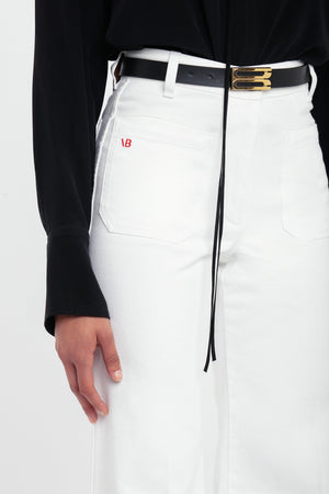 Alina High Waisted Jean In Washed White