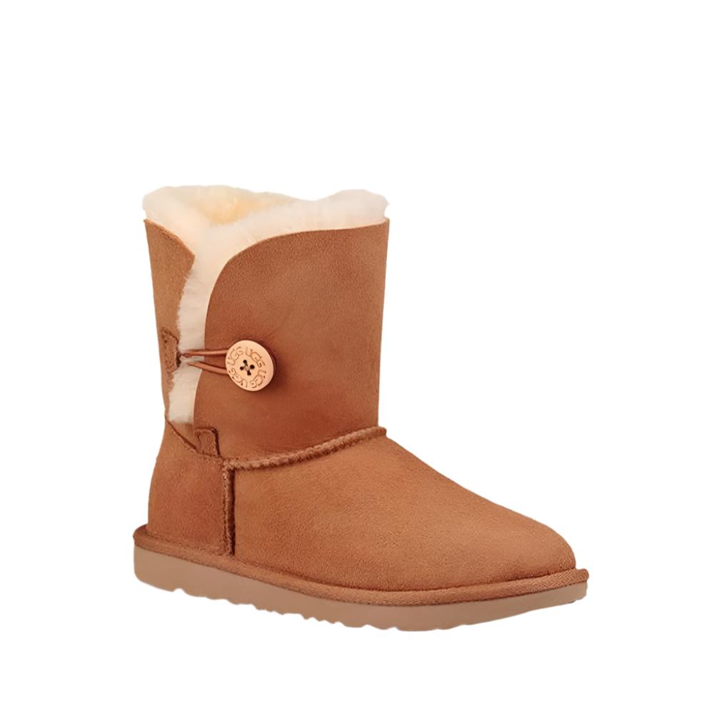 Ugg Toddler Girls Bailey Button II Suede Boot Chestnut