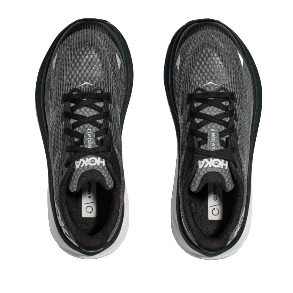 Hoka Grade School Boys Clifton 9 Black / White