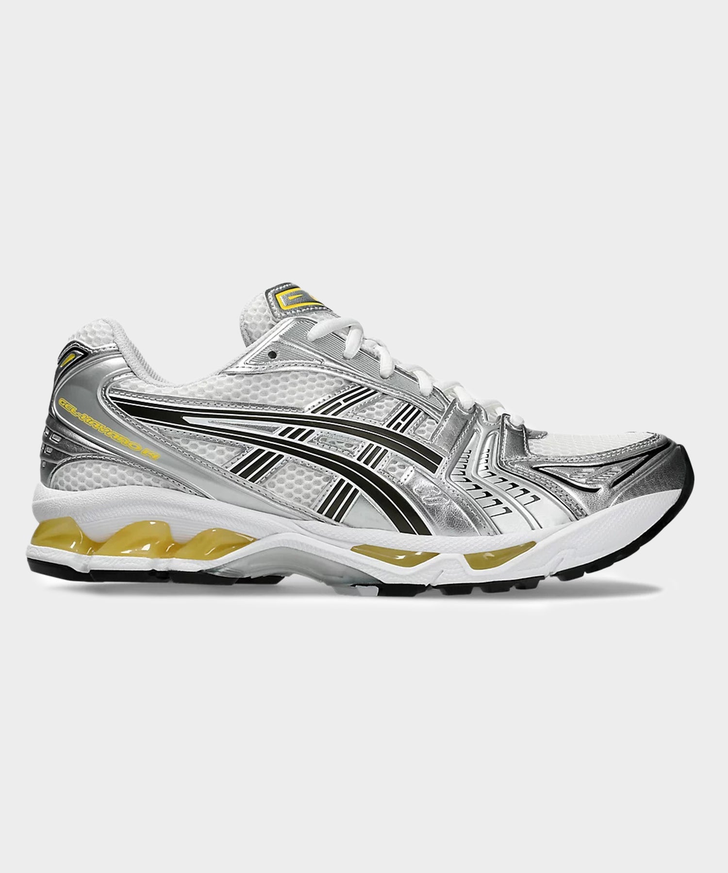 Asics Gel-Kayano 14 in White + Tai-Chi Yellow