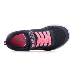 Skechers Little Girls Microspec Max - Epic Brights Velcro Navy