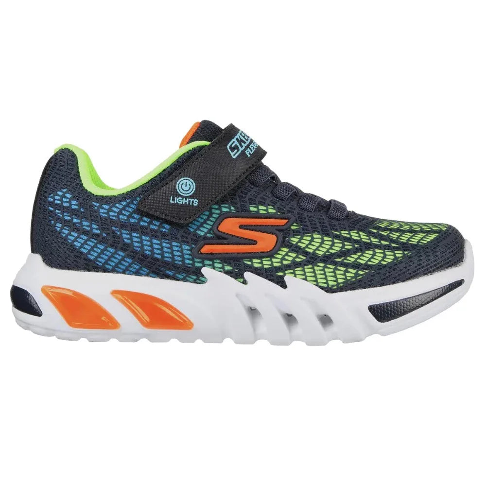 Skechers Little and Big Boys S Lights: Flex-Glow Elite Vorlo Velcro Navy / Multi