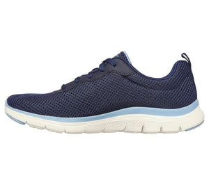 Womens Wide Fit Skechers Flex Appeal 4.0 - 149303 Walking Trainers - Navy Blue