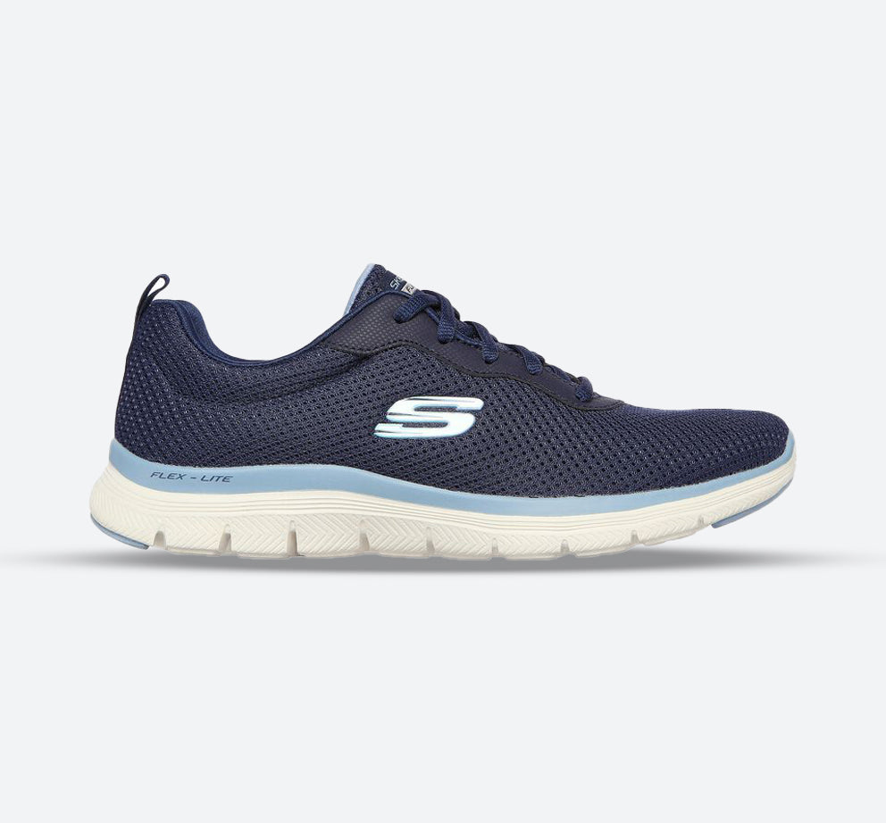 Womens Wide Fit Skechers Flex Appeal 4.0 - 149303 Walking Trainers - Navy Blue