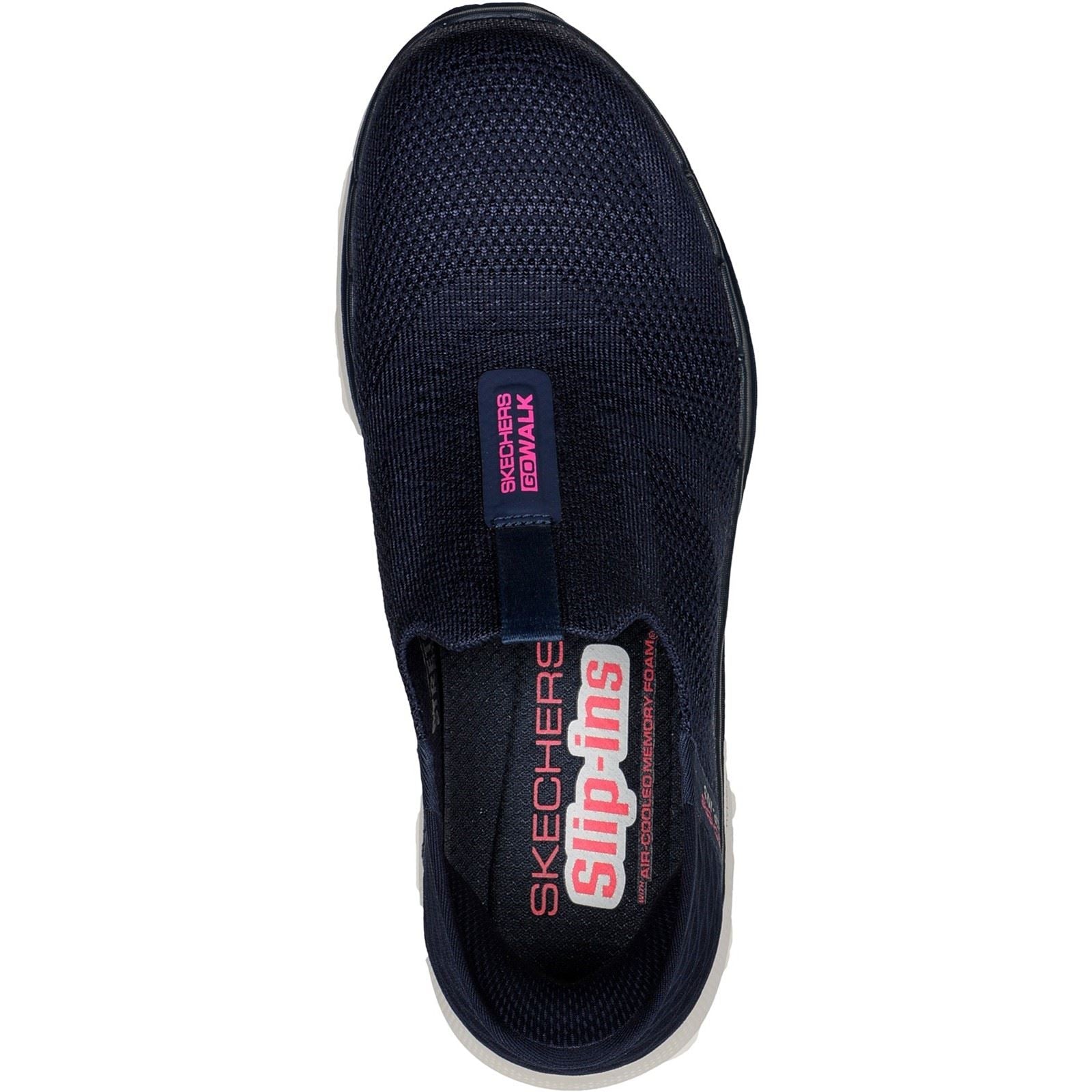 Women's Wide Fit Skechers 124569 Slip-ins GO WALK 6 Fabulous View Trainers - Navy