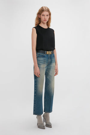 Relaxed Straight Leg Jean In Antique Indigo Wash