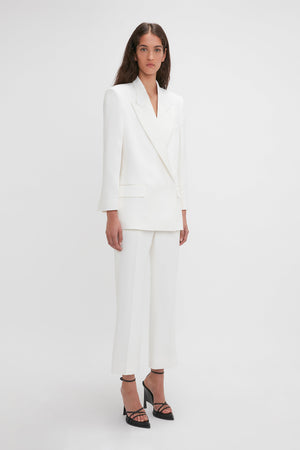 Exclusive Cropped Tuxedo Trouser In Ivory