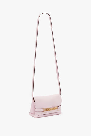 Mini Chain Pouch Bag With Long Strap In Orchid Leather