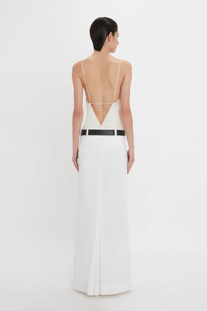 Exclusive Tailored Floor-Length Pleated Skirt In Ivory