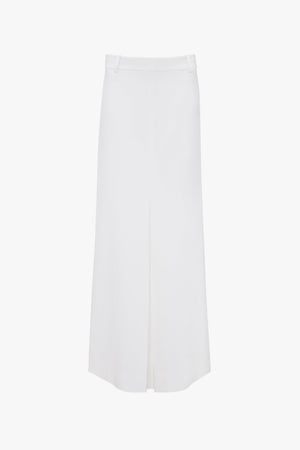 Exclusive Tailored Floor-Length Pleated Skirt In Ivory