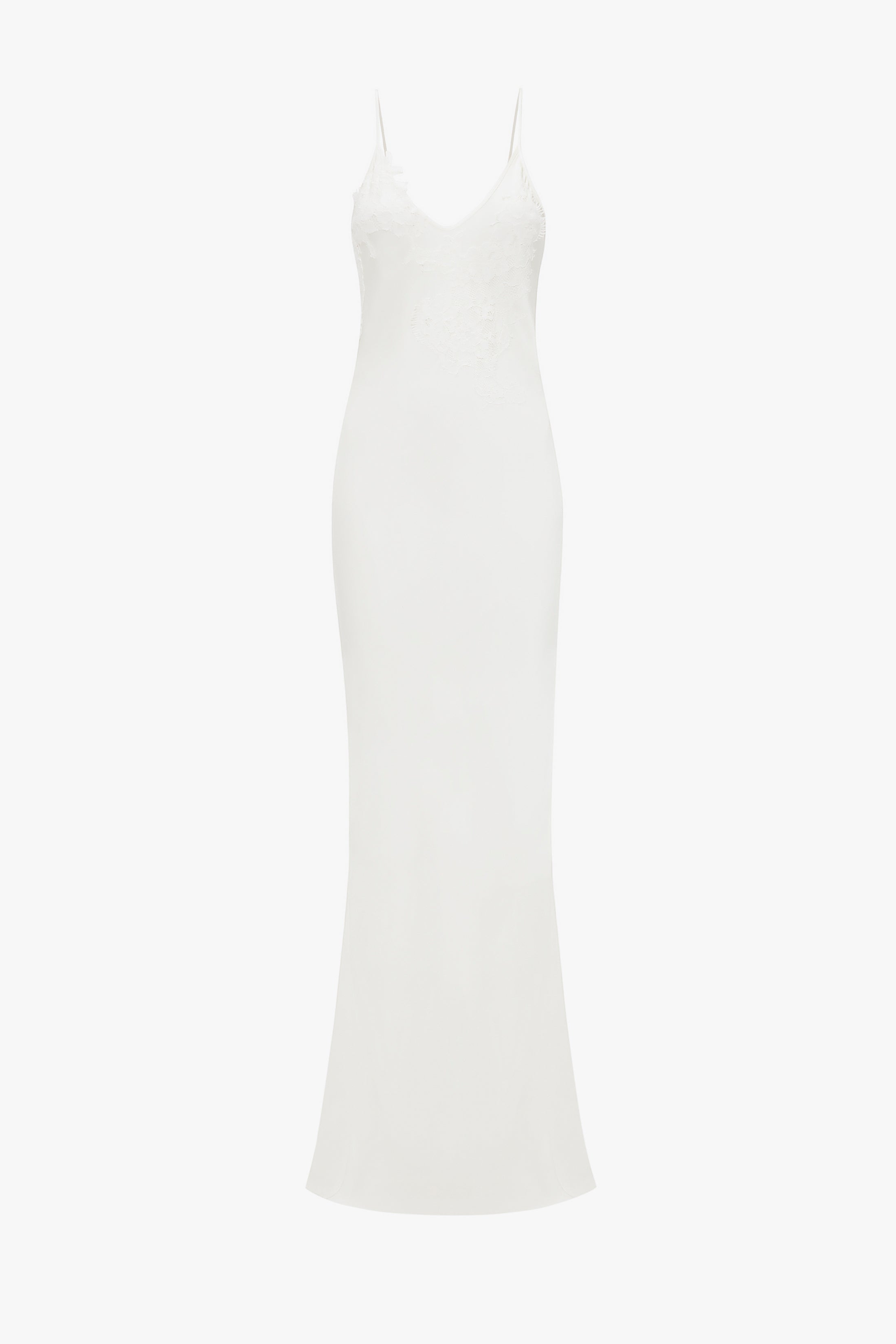 Exclusive Lace Detail Floor-Length Cami Dress In Ivory