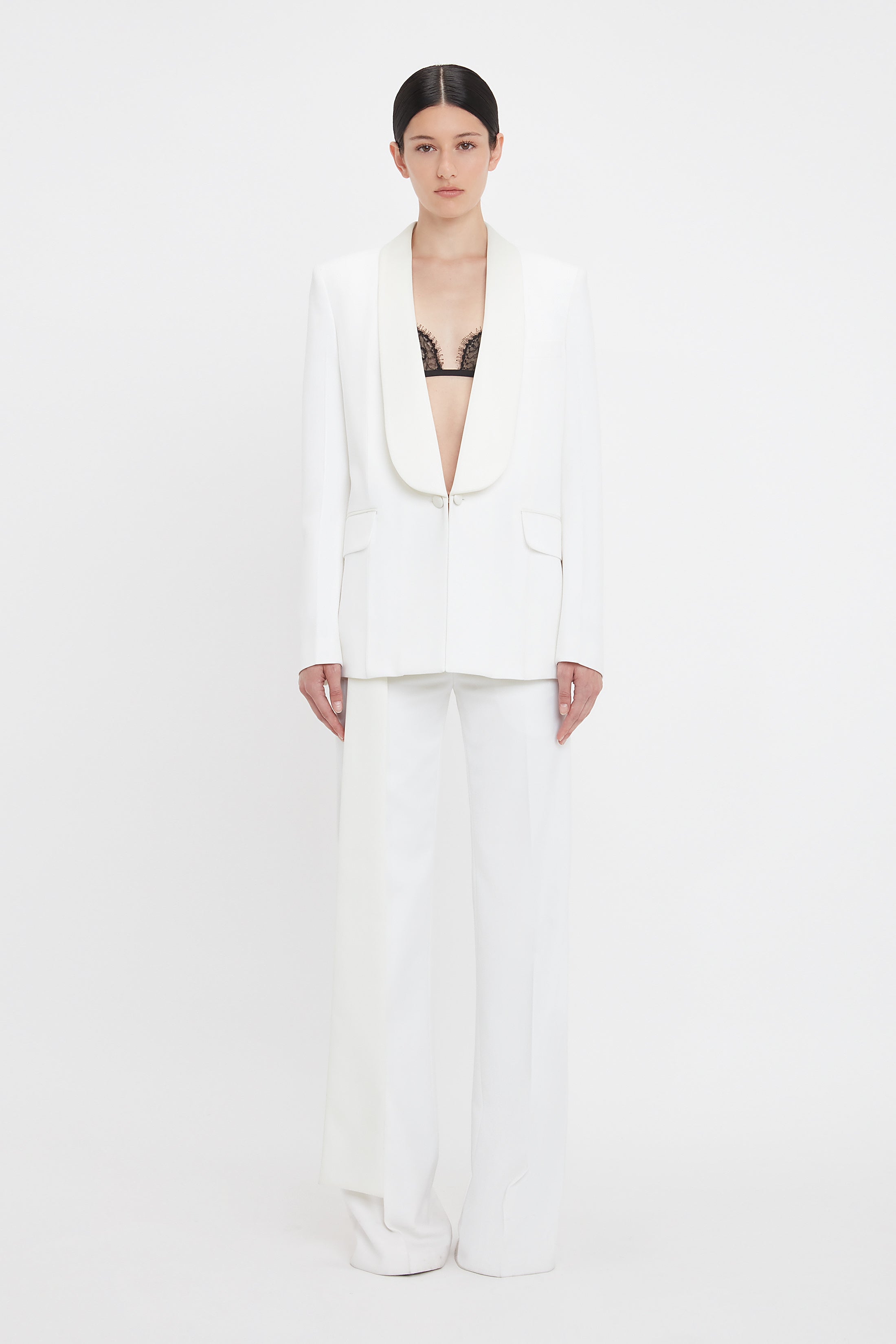 Shawl Collar Tux Jacket In Ivory