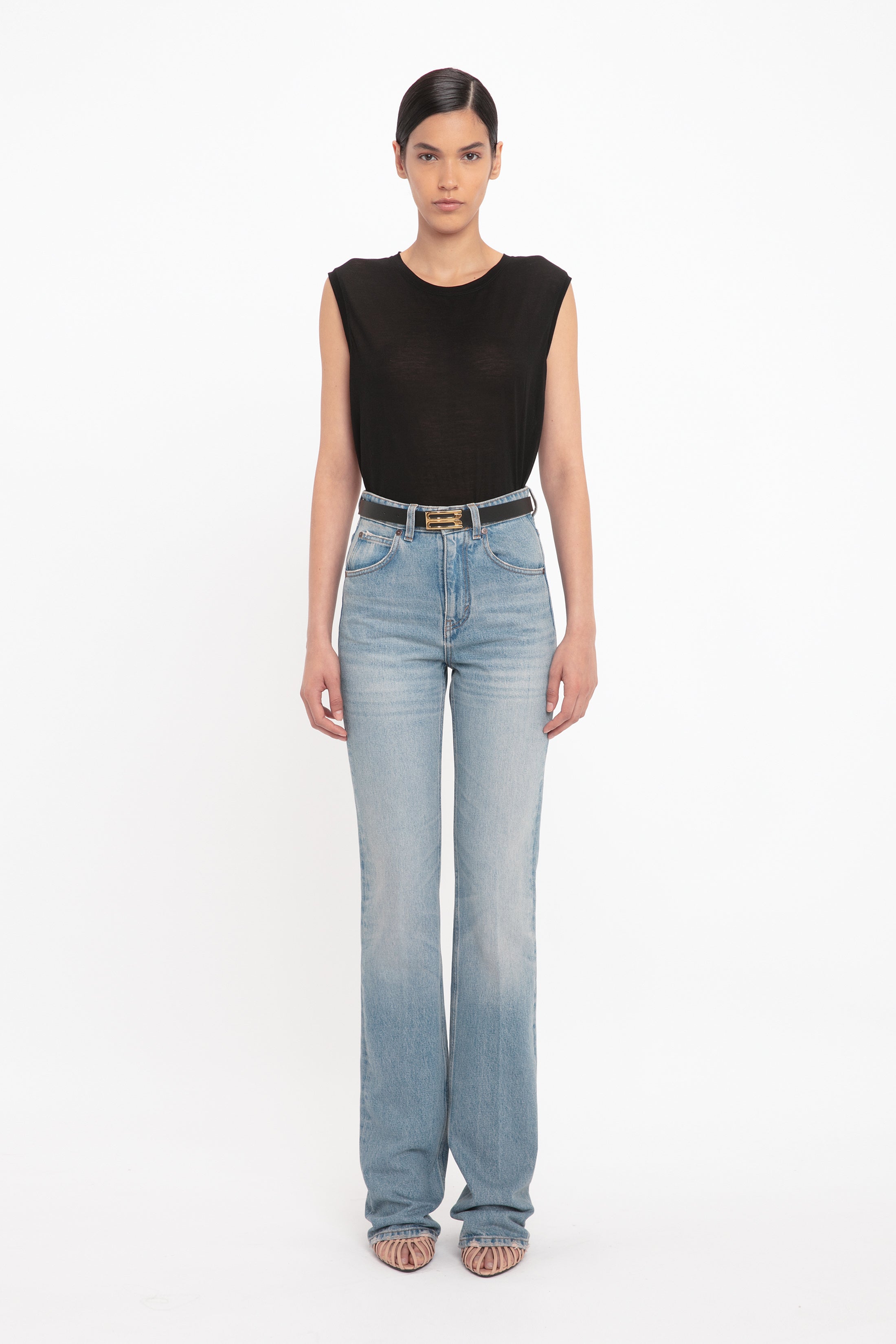 Julia High Waisted Jean In Pale Blue Wash