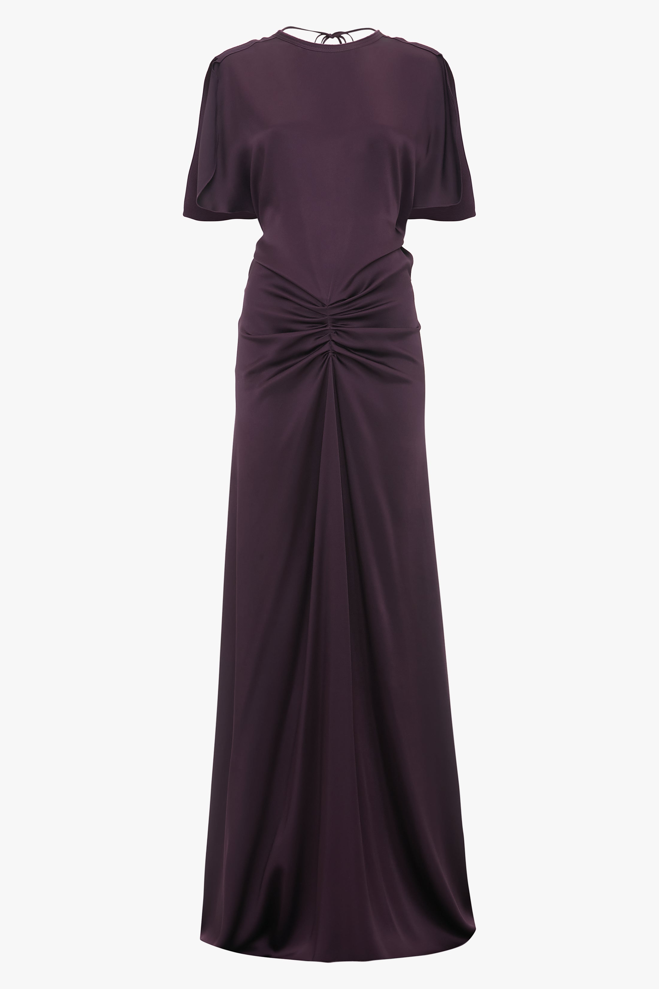 Gathered Waist Floor-Length Dress In Fig