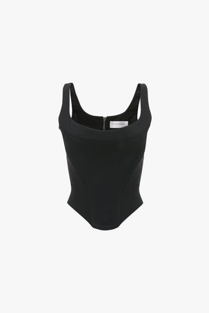 Side Panel Corset Top In Black