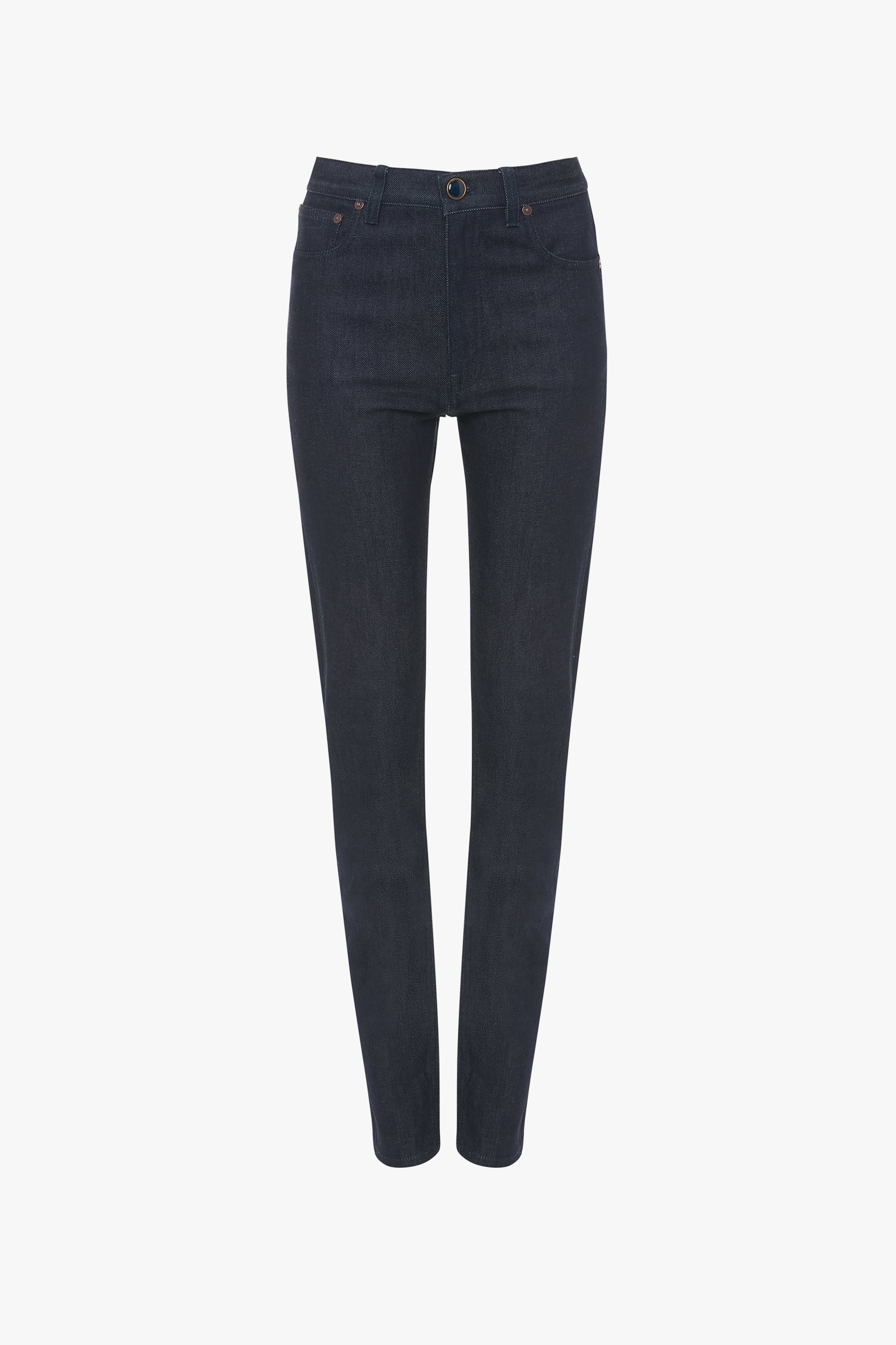 High Waisted Skinny Jean In Dark Indigo Raw