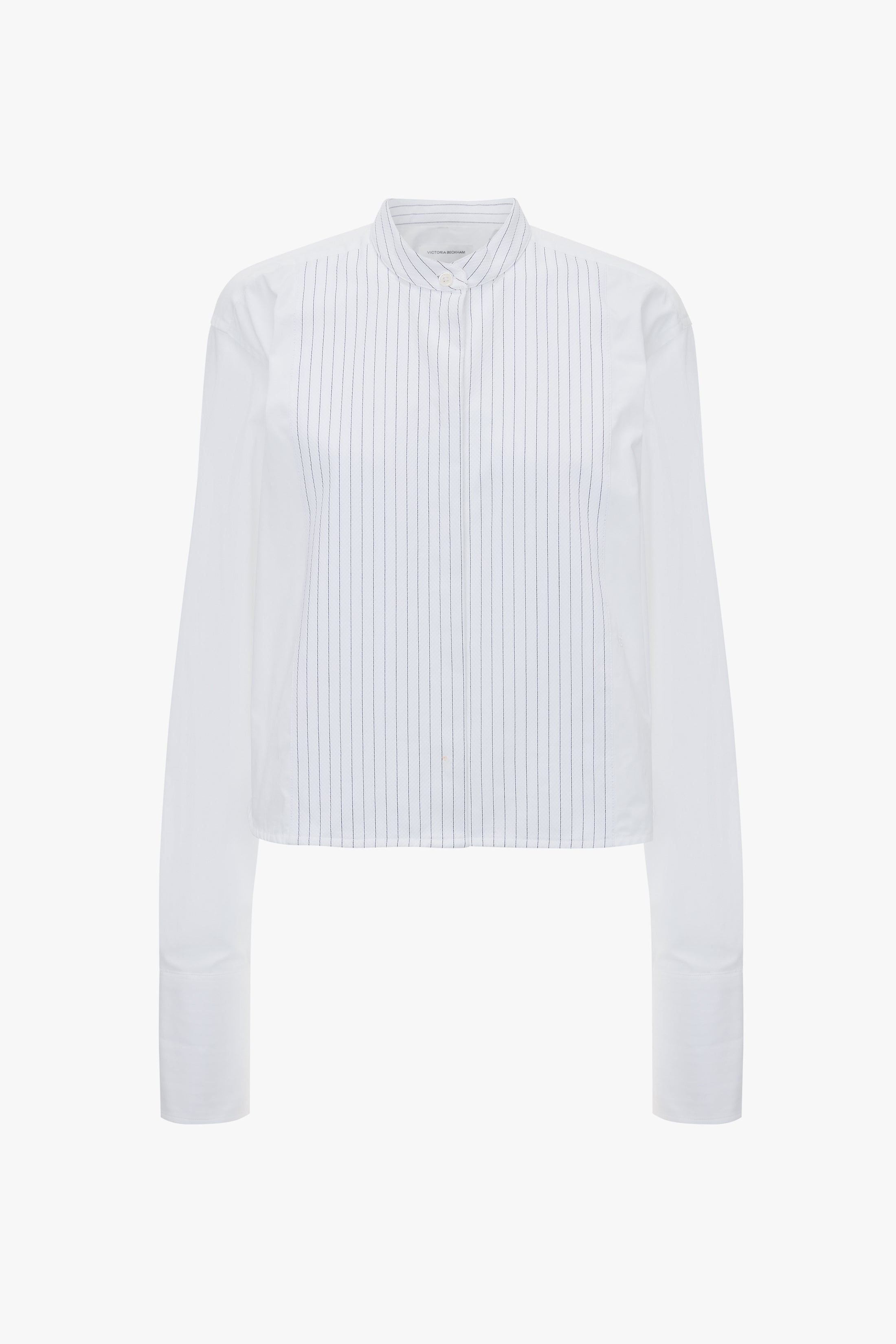 Cropped Tux Shirt In White