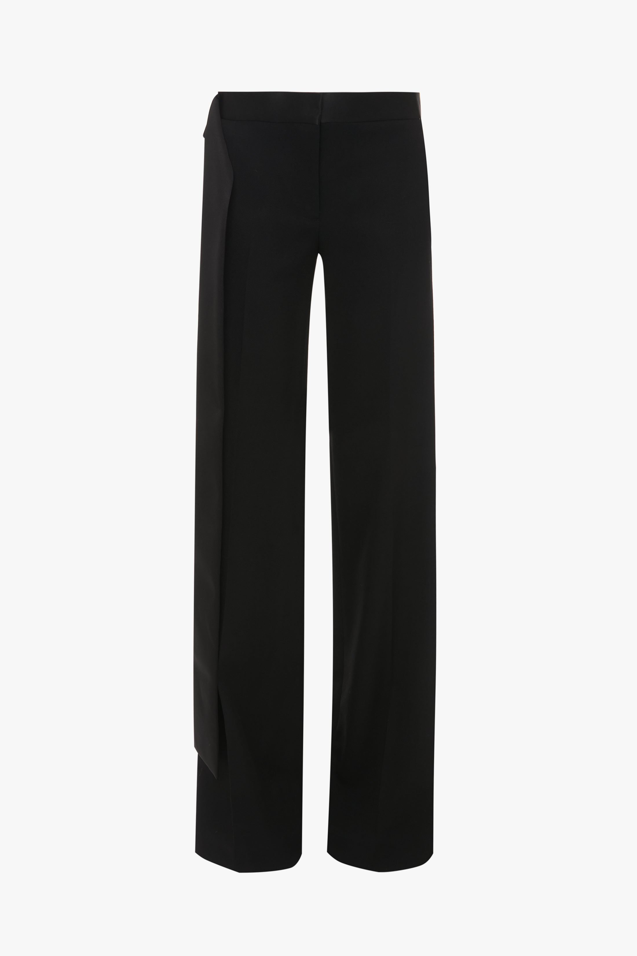 Satin Waistband Trouser In Black