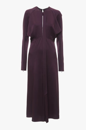 Keyhole Dolman Midi Dress In Fig