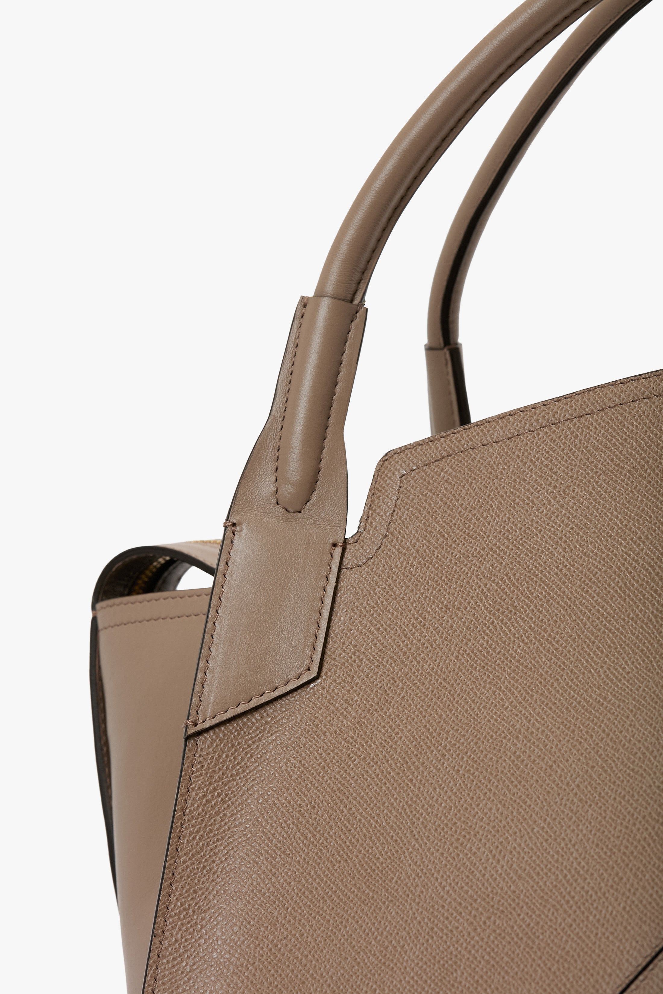 Victoria Bag In Dove Grey Grained Leather