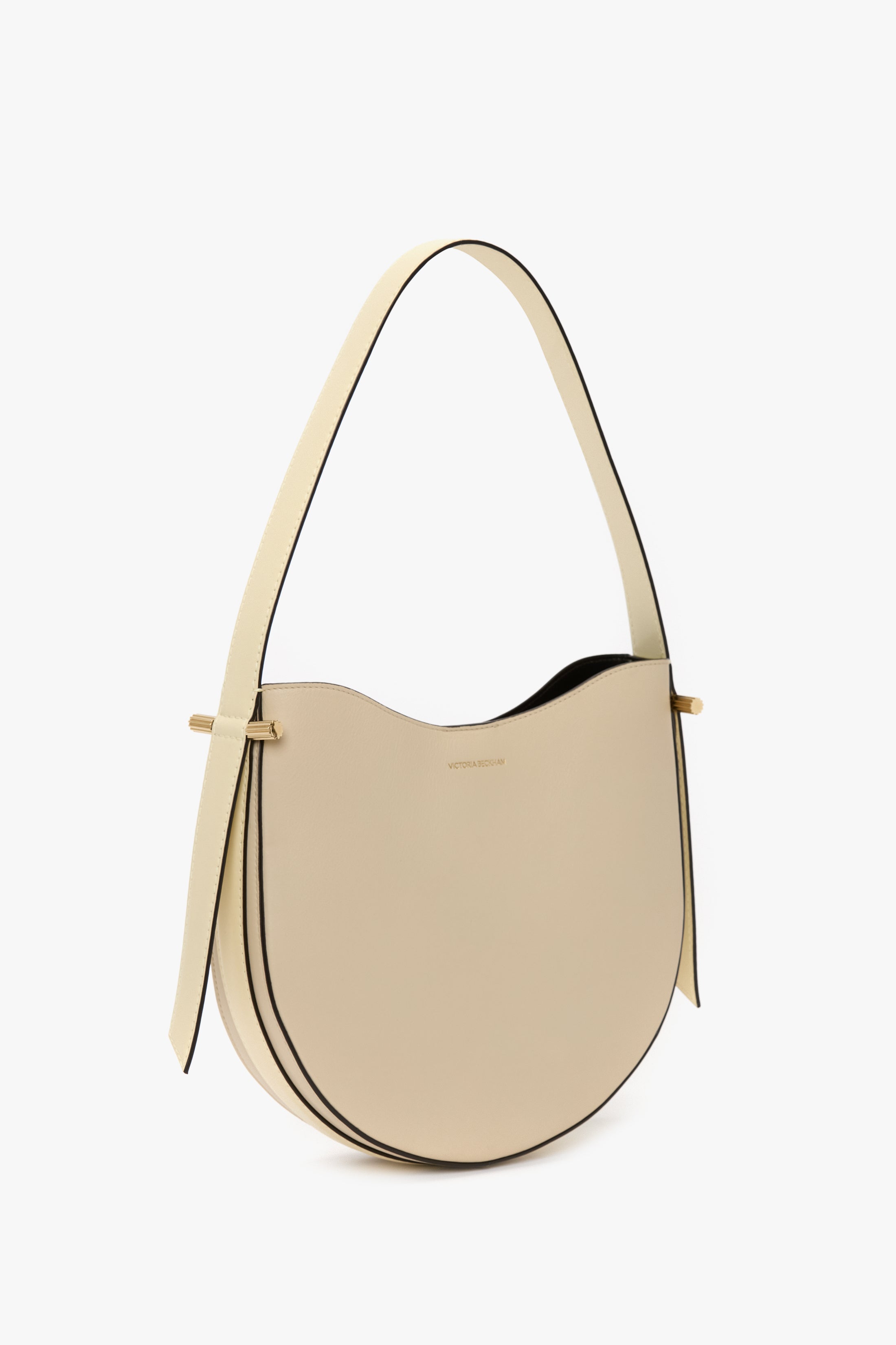 Medium Dia Hobo Bag In Ivory Smooth Leather