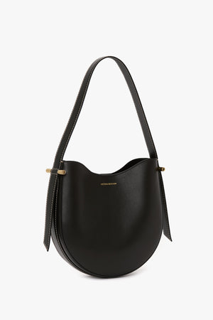 Medium Dia Hobo Bag In Black Smooth Leather