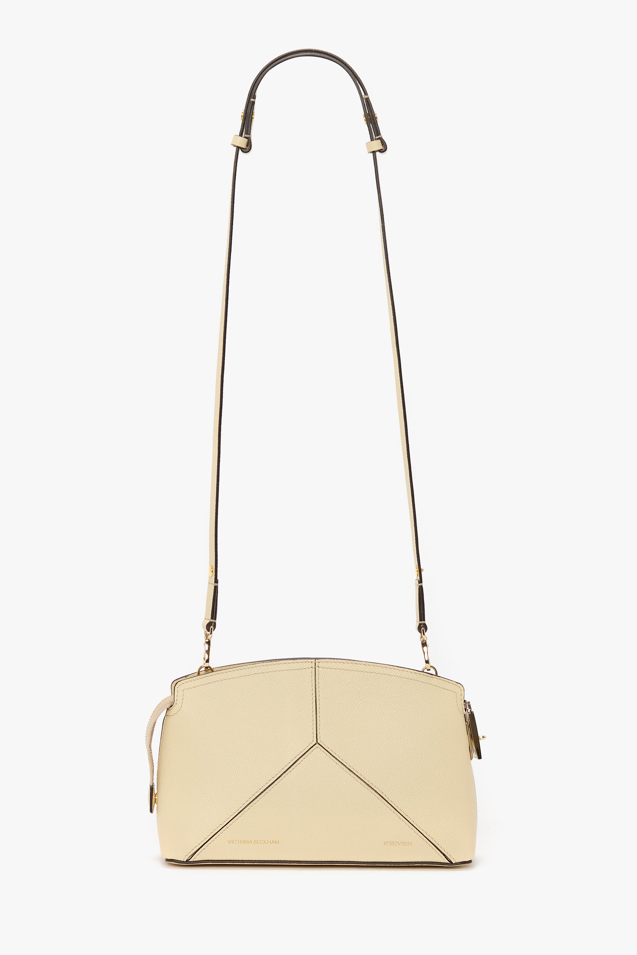 Victoria Crossbody Bag In Ivory Grained Leather