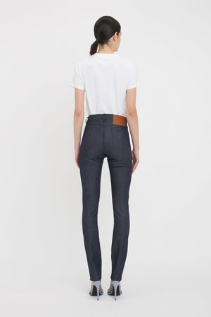 High Waisted Skinny Jean In Dark Indigo Raw