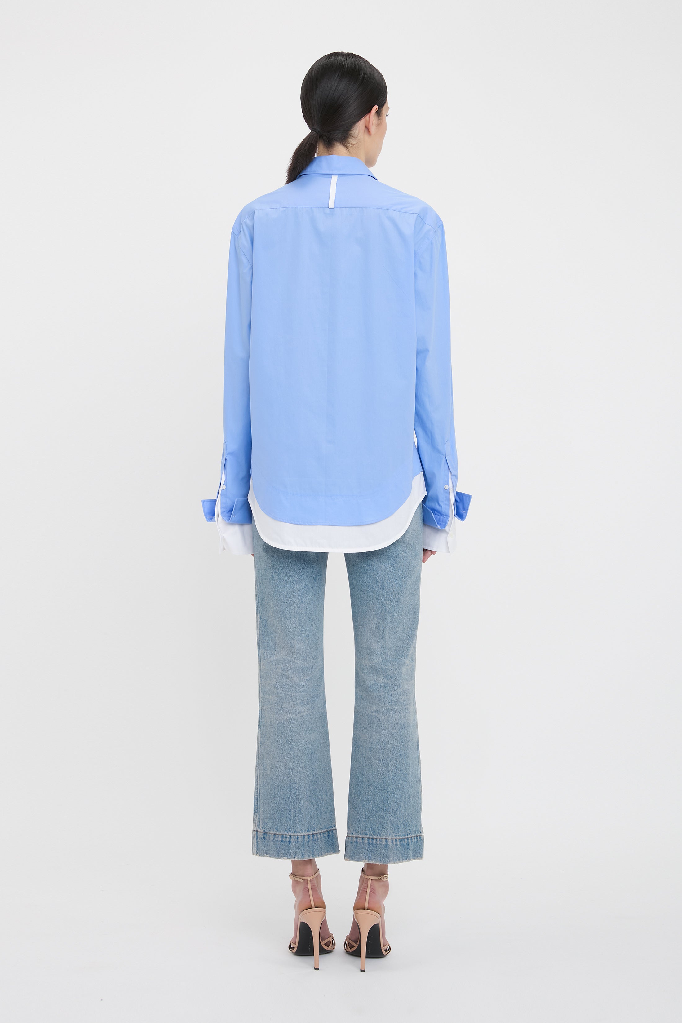 Relaxed Double-Layer Shirt In Oxford Blue