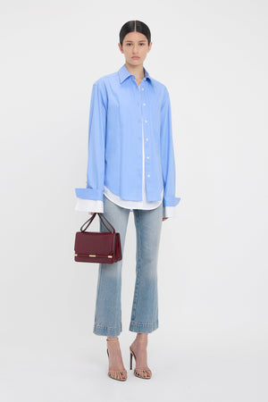 Relaxed Double-Layer Shirt In Oxford Blue