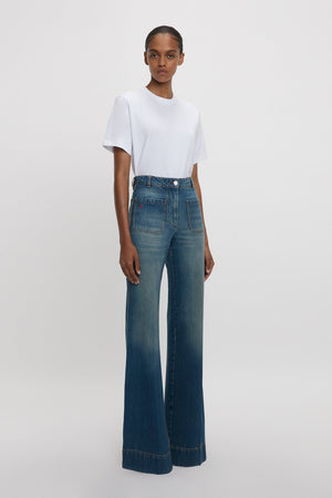 Exclusive Alina High Waisted Stretch Jean In Mid Blue