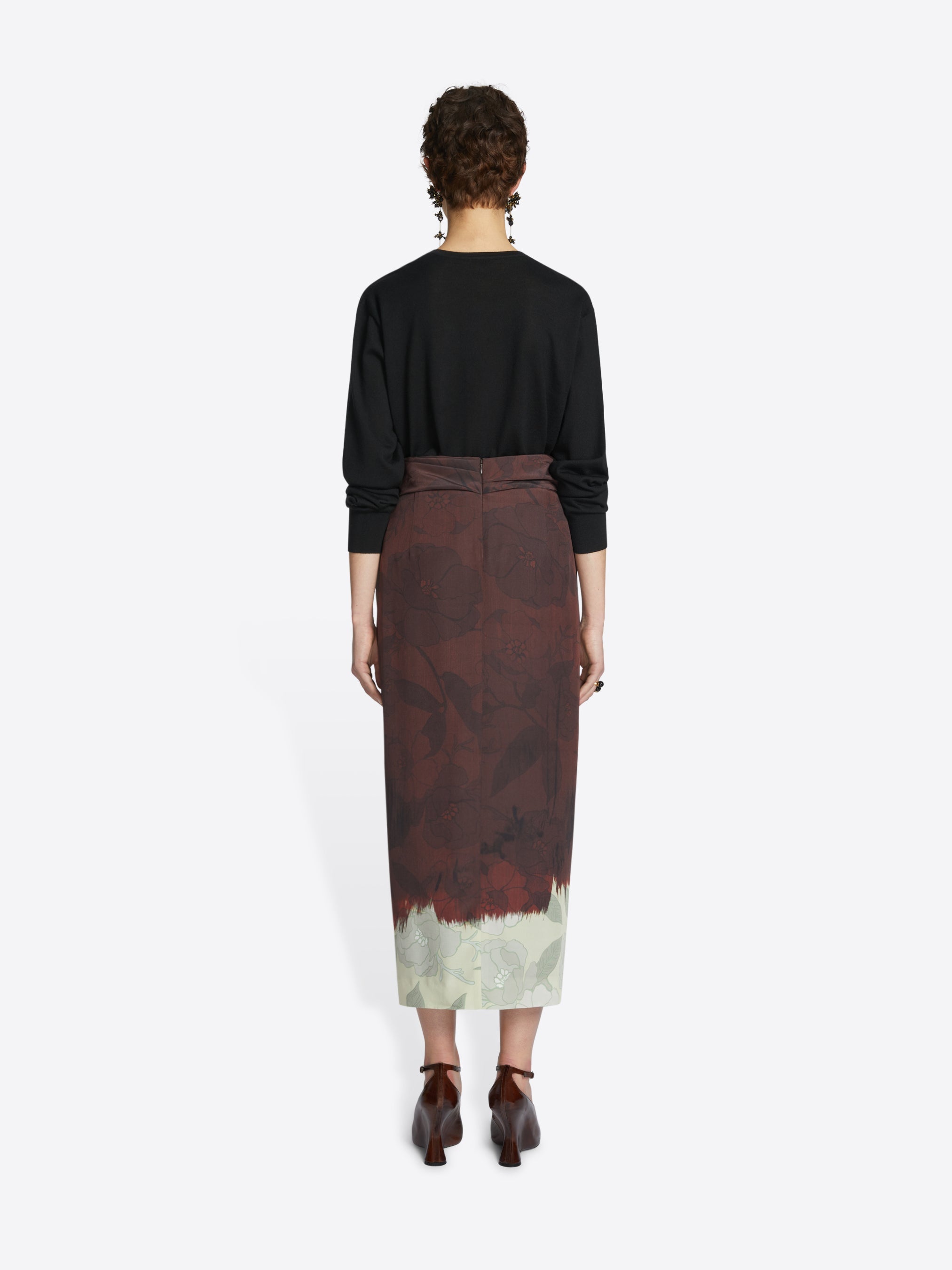 Draped silk skirt