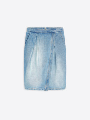 Denim knotted skirt