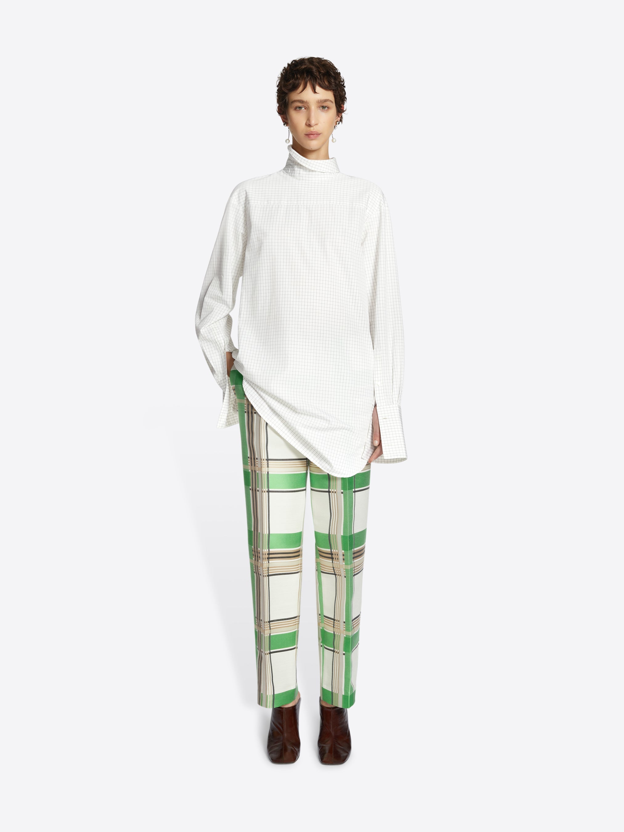 Straight jacquard pants