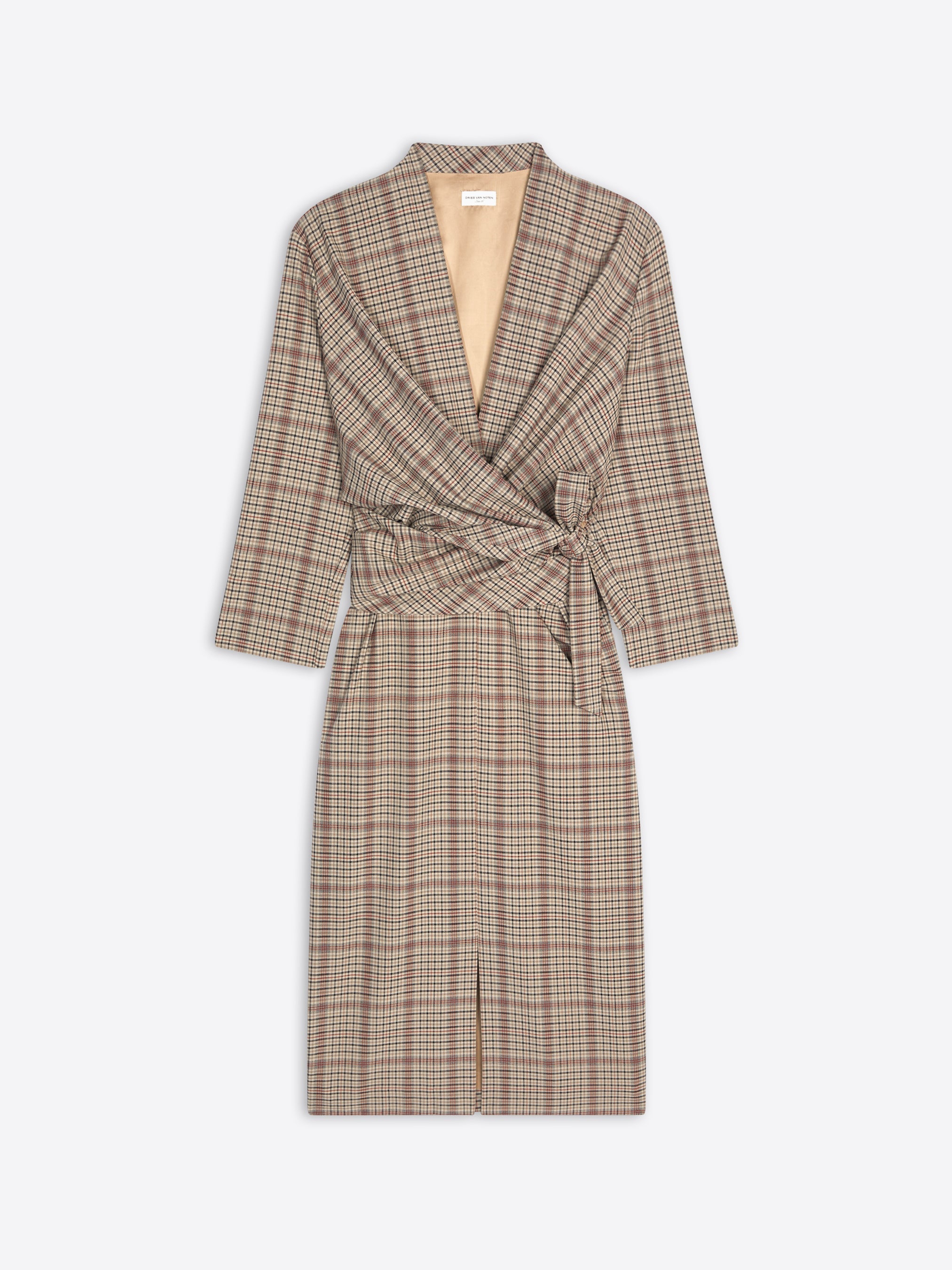 Checked wrap dress