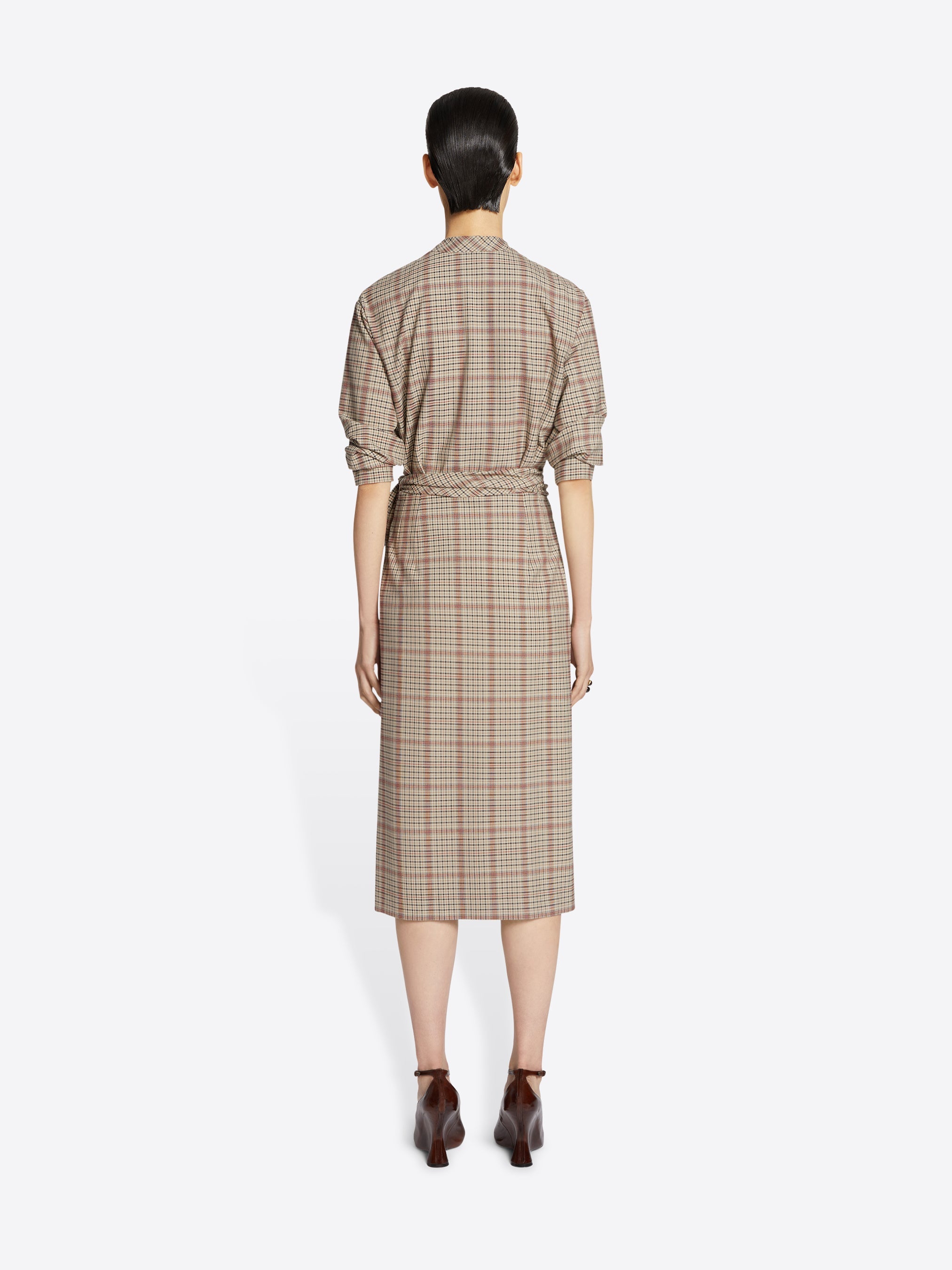 Checked wrap dress