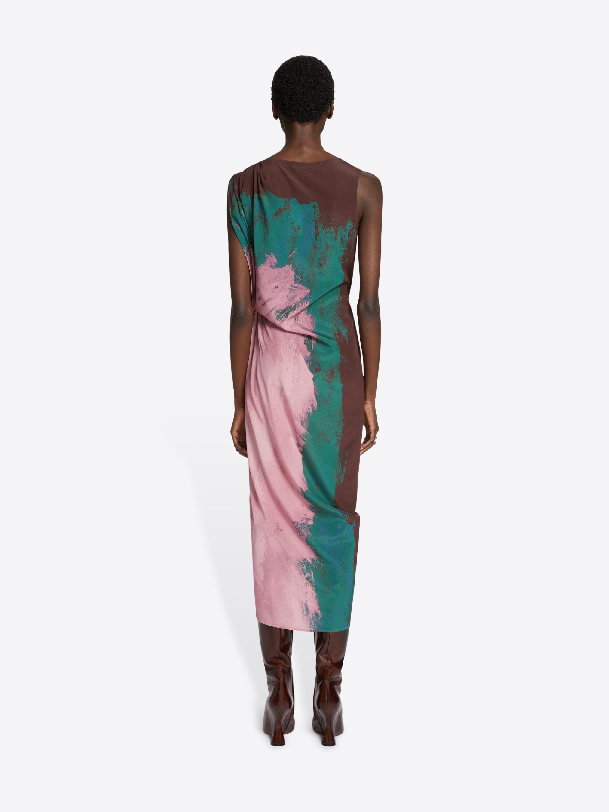 Printed draped dress