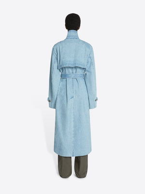 Denim trench coat