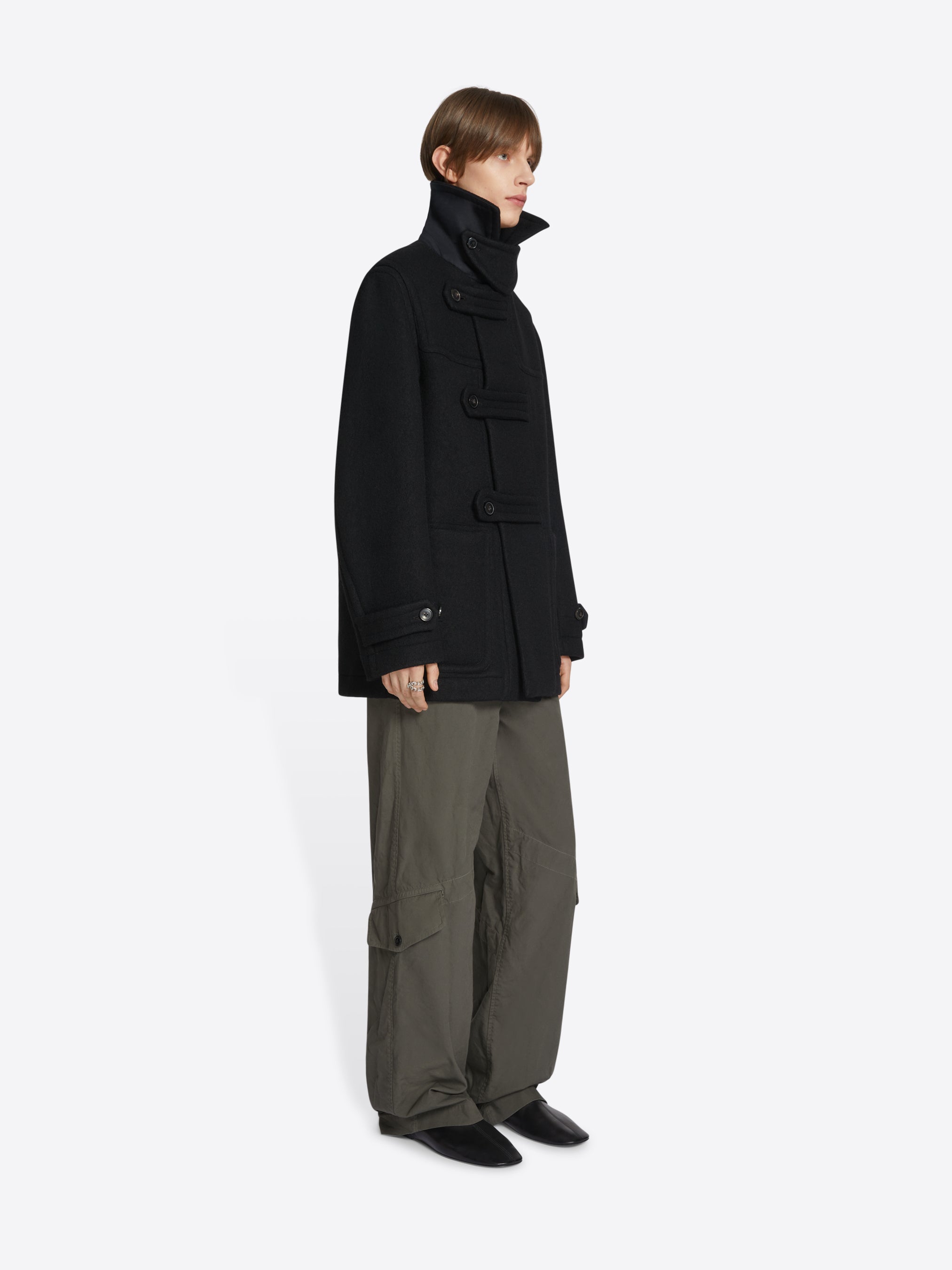 Cropped duffle coat