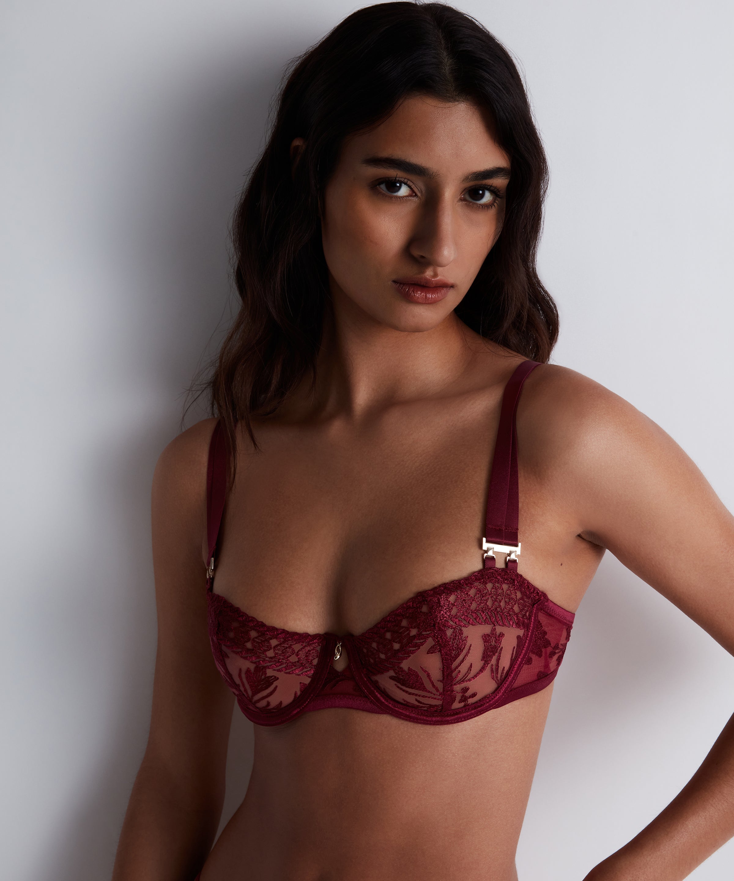 Aubade Magnetic Spell Half cup Bra in Crimson Red