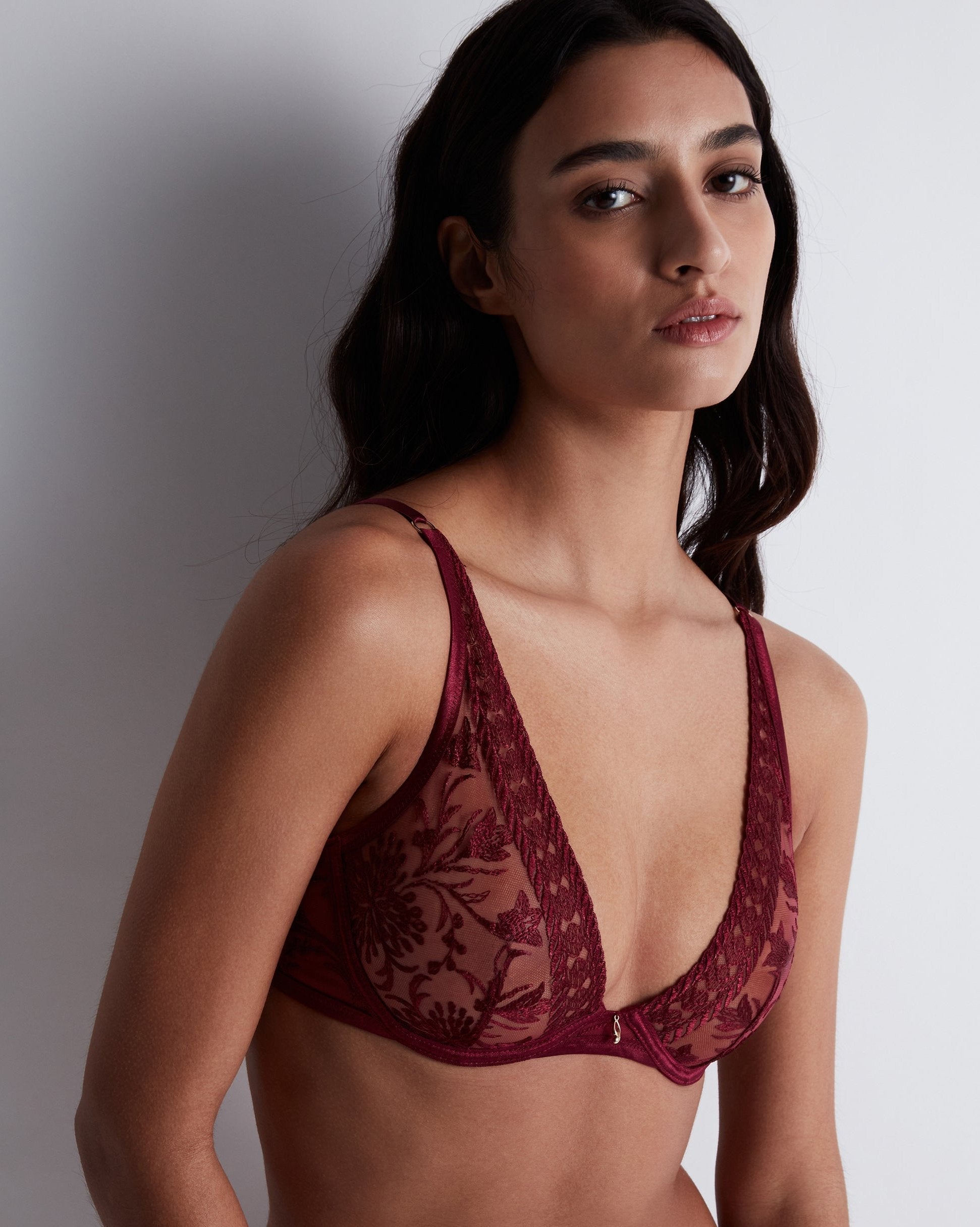 Aubade Magnetic Spell Triangle Bra in Crimson Red