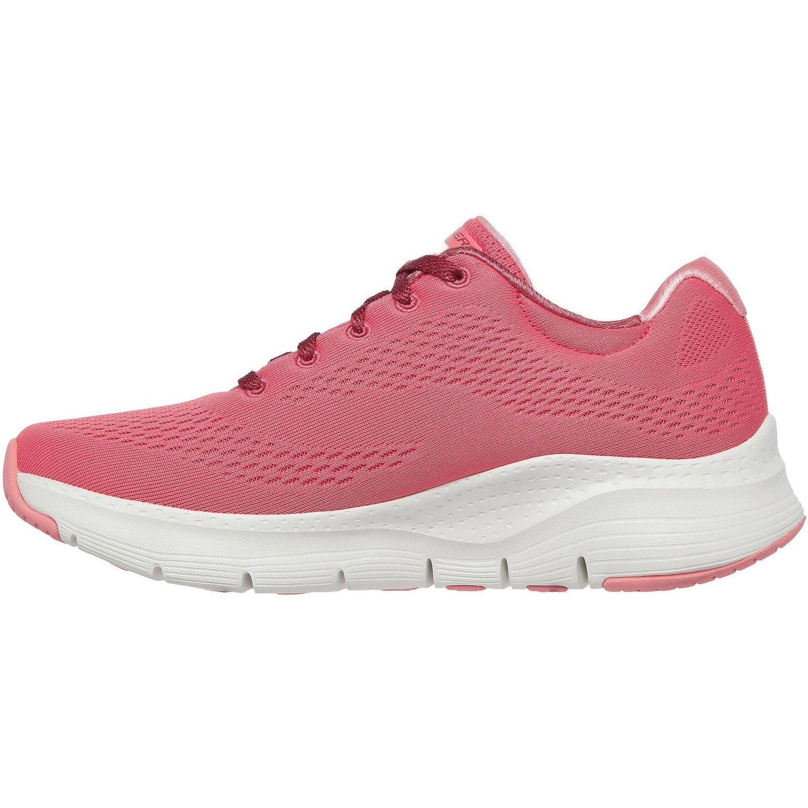 Women's Wide Fit Skechers 149057 Unny Outlook Sports Trainers - Rose