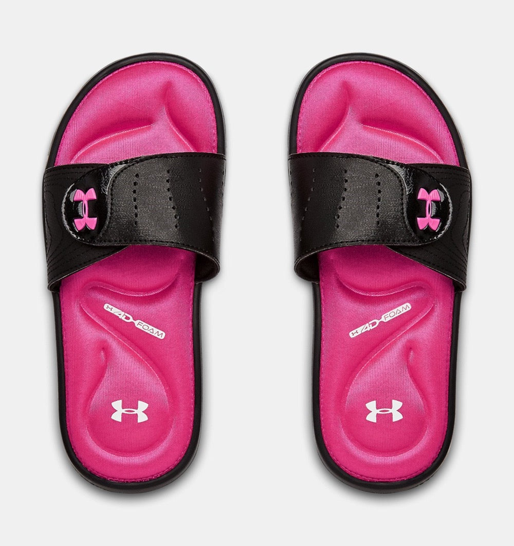 Under Armour Big Girls Ignite IX Slides Black