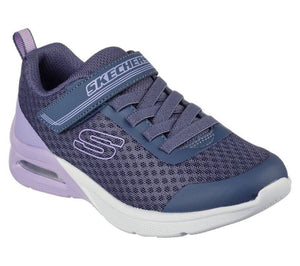 Skechers Little Girls Microspec Mac - Epic Brights Velcro Charcoal