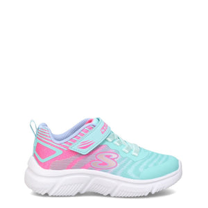 Skechers Little Girls GO RUN 650 - Fierce Flash Velcro Aqua / Pink