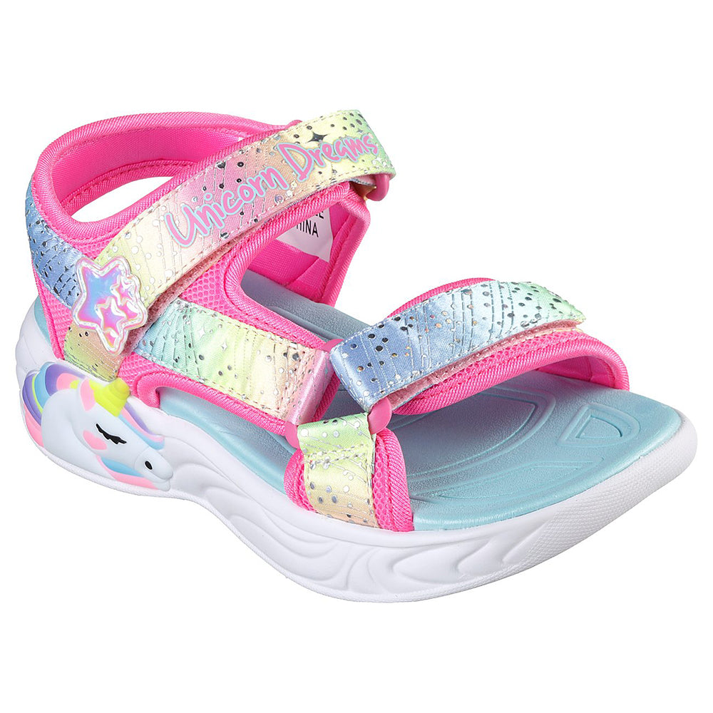 Skechers Little Girls Unicorn Dream - Majestic Bliss Velcro Sandal Pink / Multi