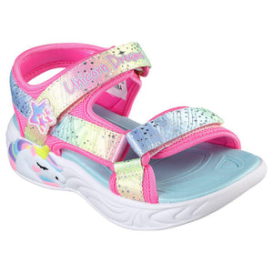 Skechers Little Girls Unicorn Dream - Majestic Bliss Velcro Sandal Pink / Multi